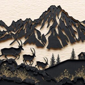 Schatten-Poesie: Die Alpen im Scherenschnitt