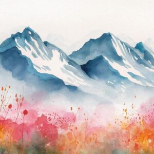 Gipfel-Gedicht: Die Alpen in Aquarell