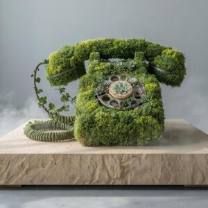 Das grüne Signal: Botanisches Wählscheiben-Telefon